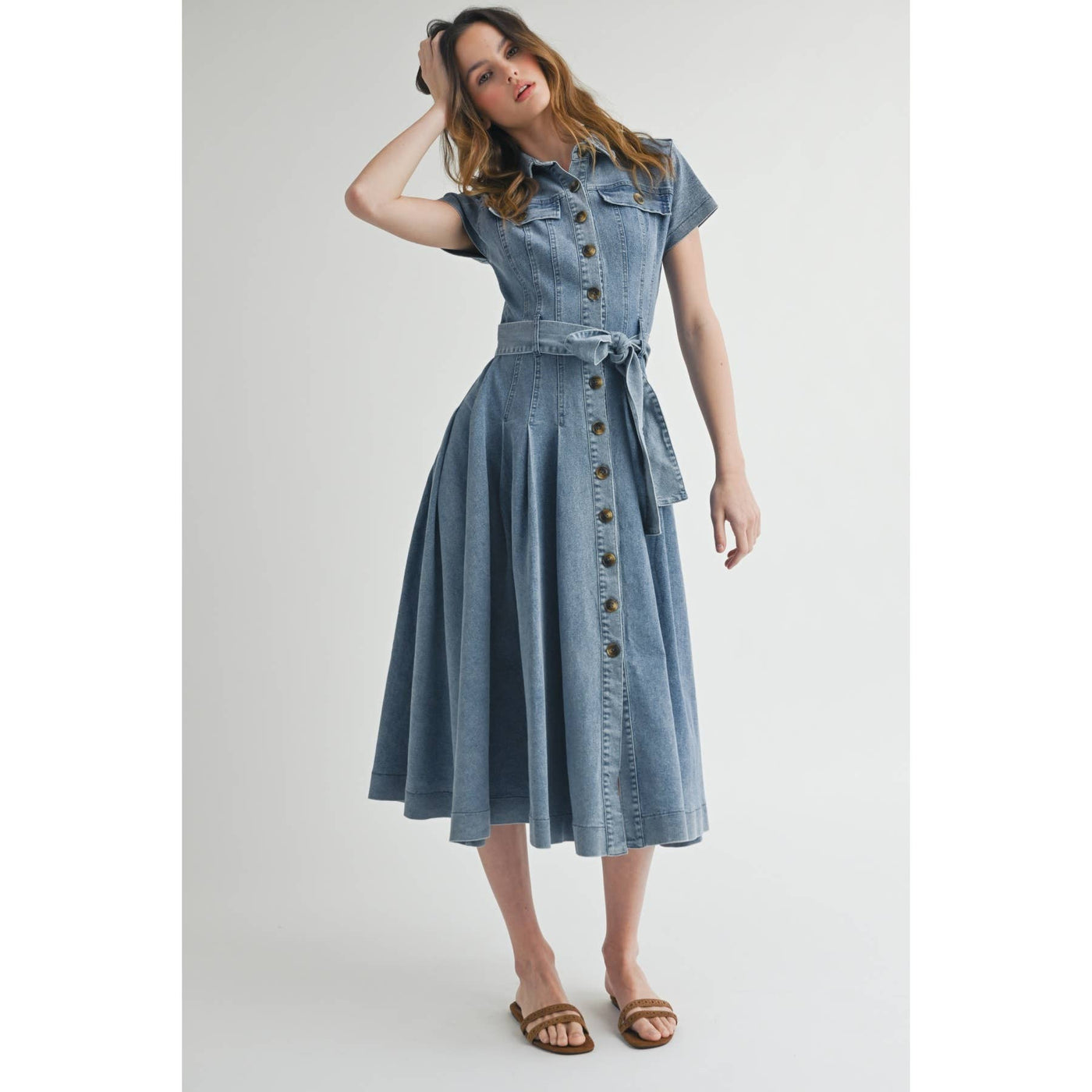 Denim Button Down Shirt Dress