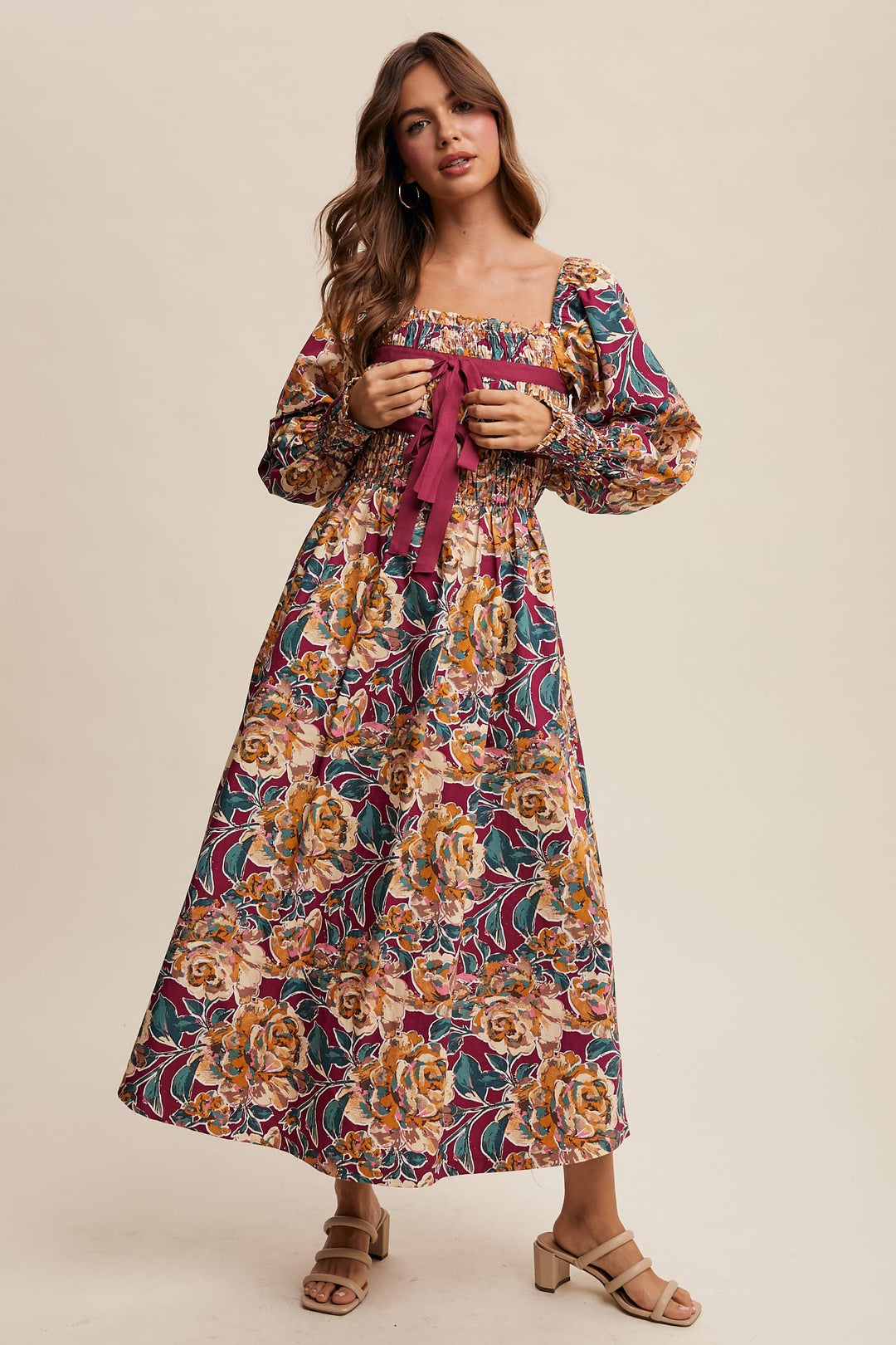 Floral Smocked Maxi Dress