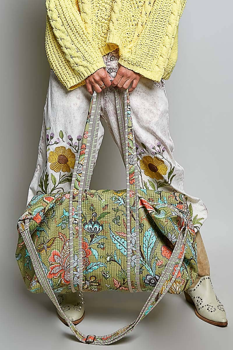 Front Pocket Quilted Adjustable Strap Duffel Bags