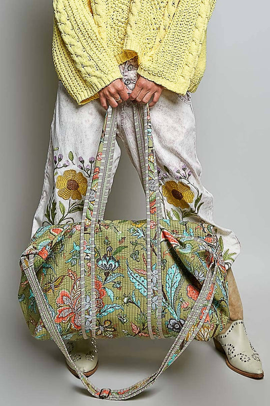 Front Pocket Quilted Adjustable Strap Duffel Bags