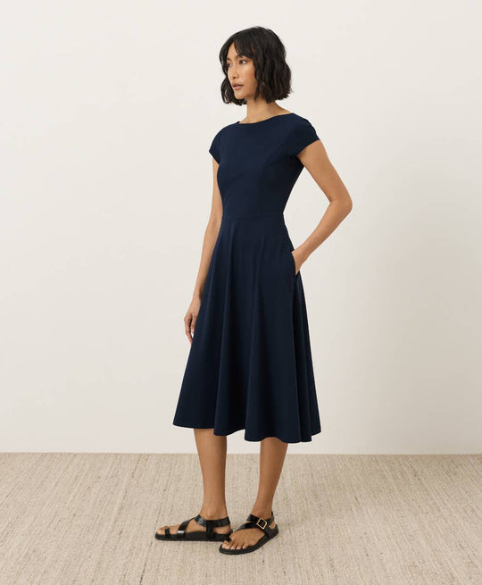 Women's Fit & Flare Ballet Neck Dress