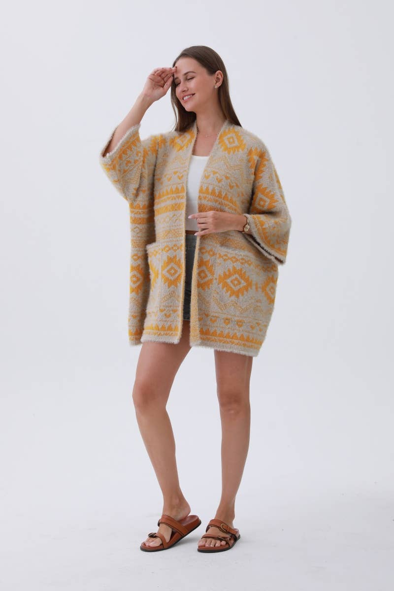 Aztec Print Cardigan