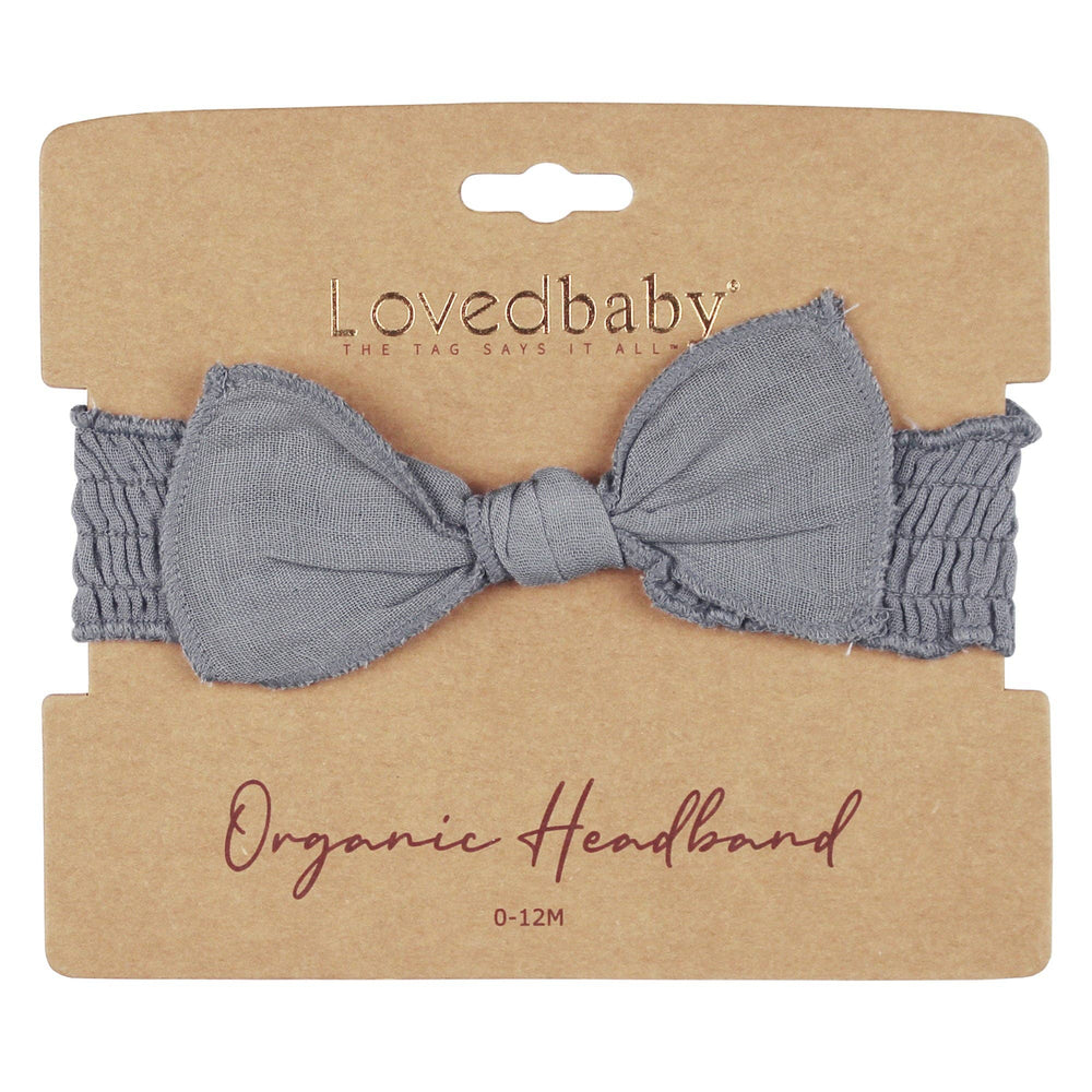Blueberry Organic Muslin Smocked Headband