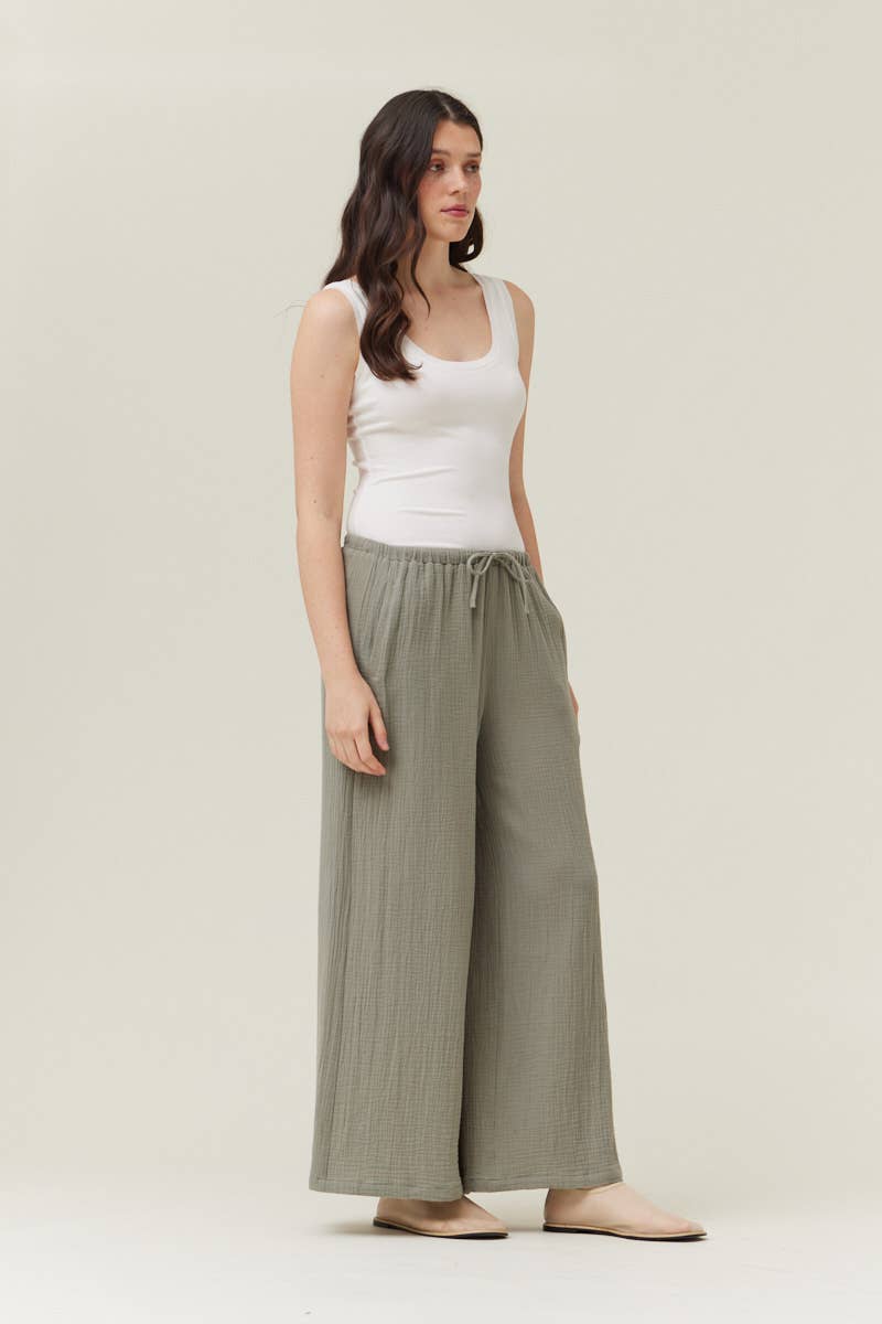 Long Line Gauze Pants