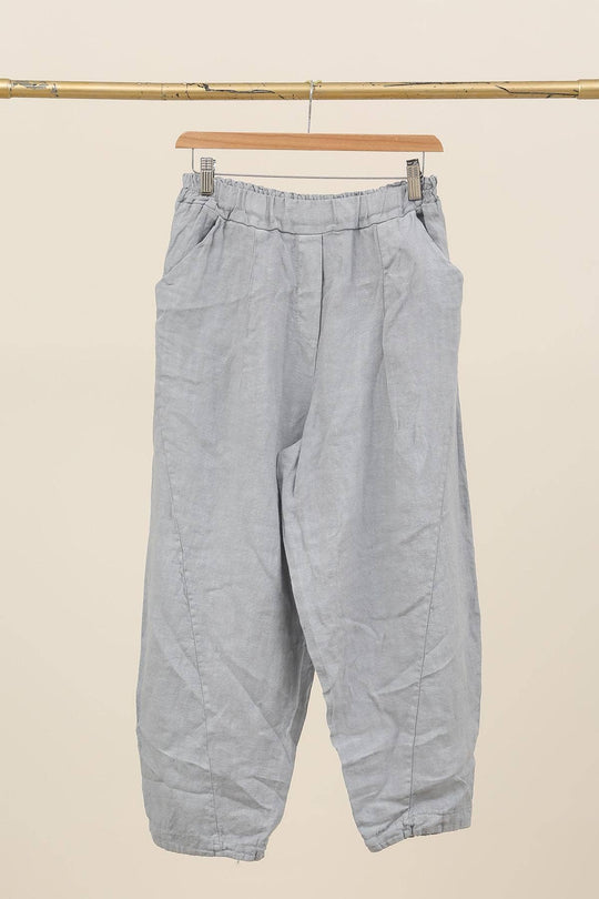 Barrel Fit Linen Ankle Pants
