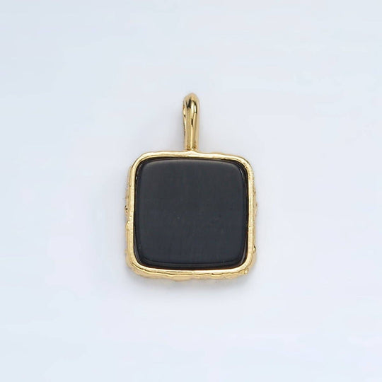 24K Gold Filled Square Natural Gemstone Necklace