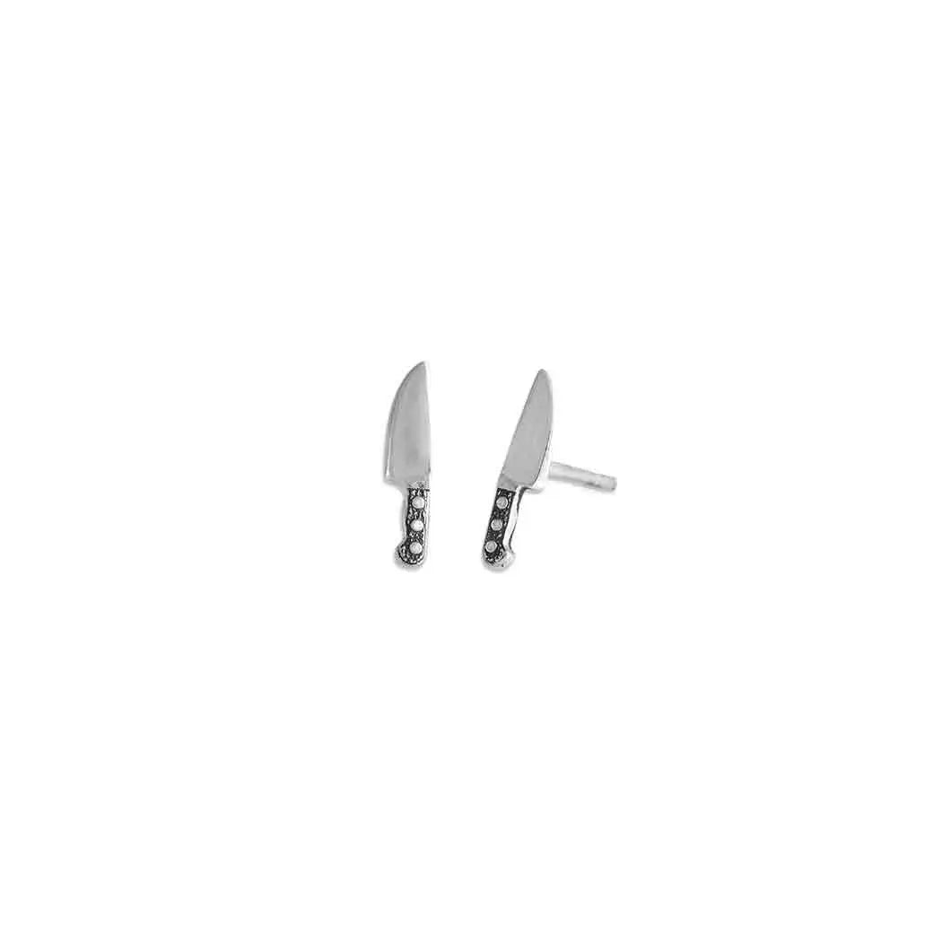 Sterling Silver Kitchen Knife Post Earrings