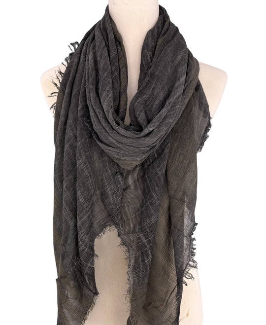 Stonewash Vintage Feel Frayed Scarf
