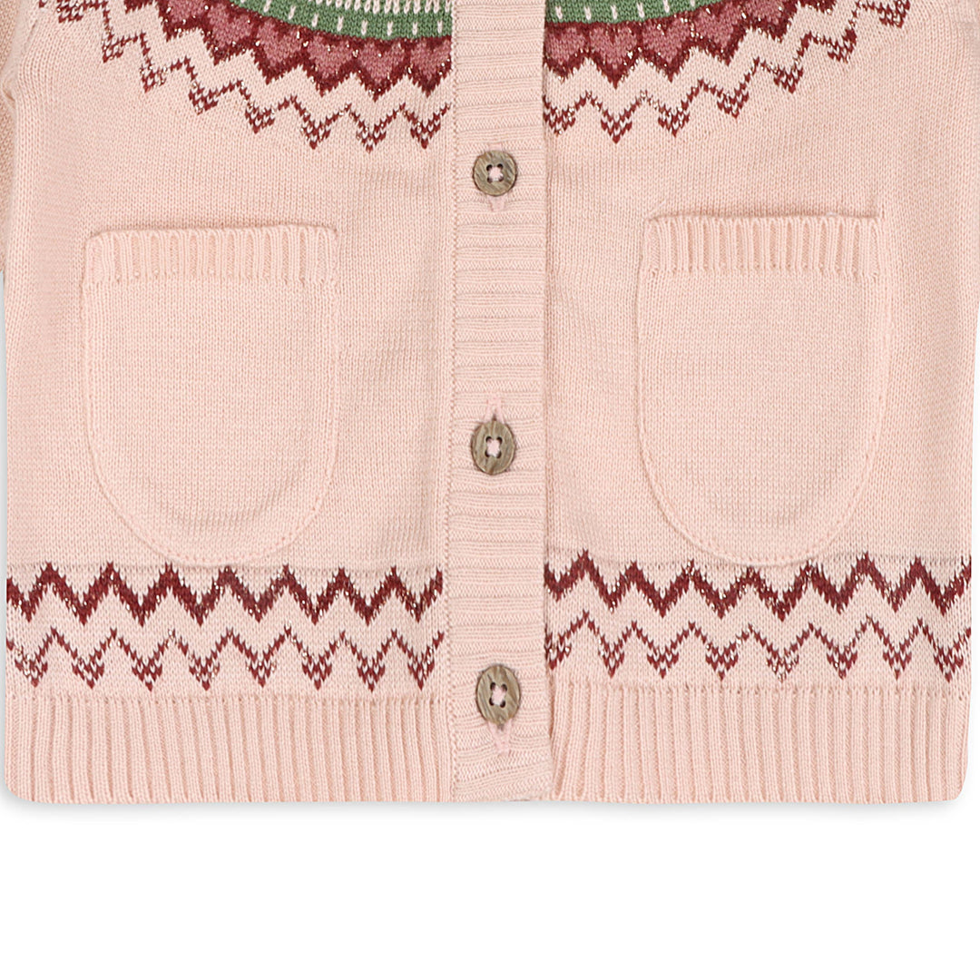 Lily Floral Fair Isle Knit Baby Cardigan