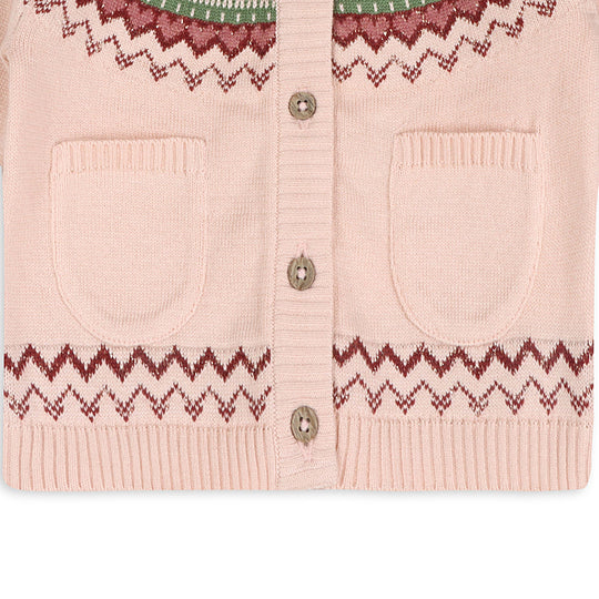 Lily Floral Fair Isle Knit Baby Cardigan