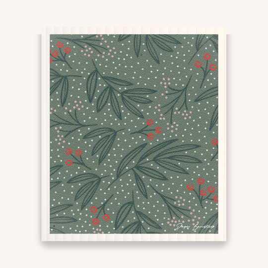 Green Berries Dish Cloth