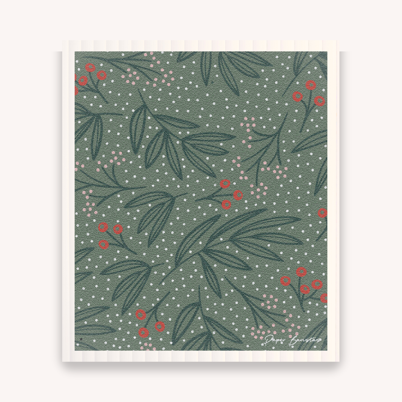 Green Berries Dish Cloth