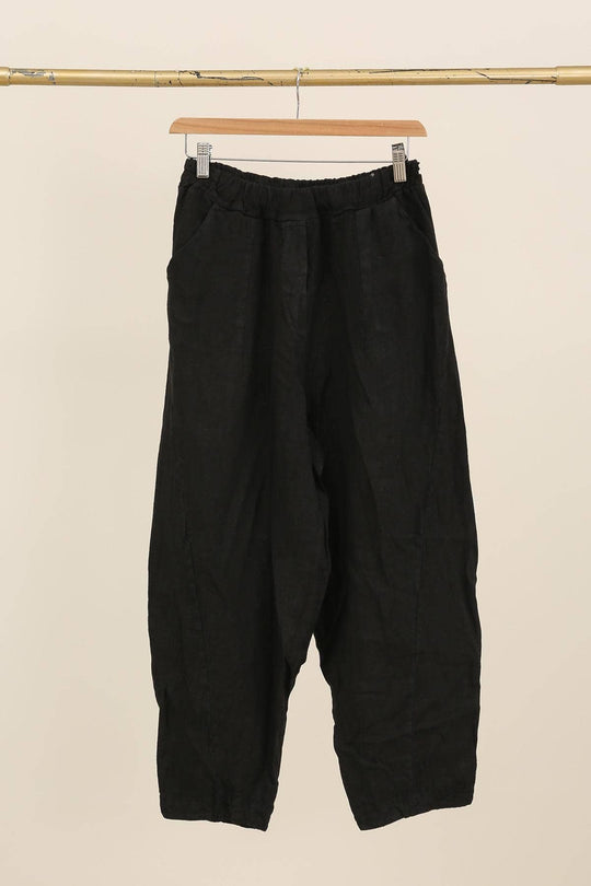 Barrel Fit Linen Ankle Pants