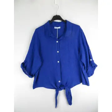 Tie Front Linen Button Up