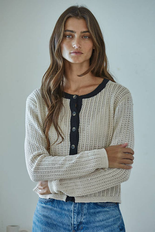 Cropped Crochet Cardigan