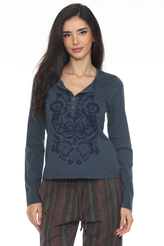 Nirvana Henley Long Sleeve Tee