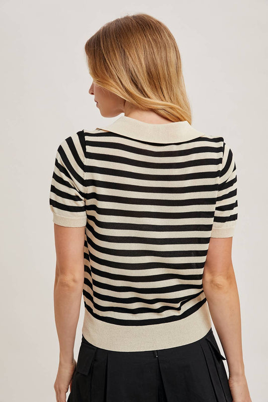 Striped Knit Polo