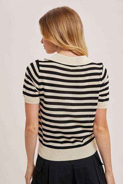 Striped Knit Polo