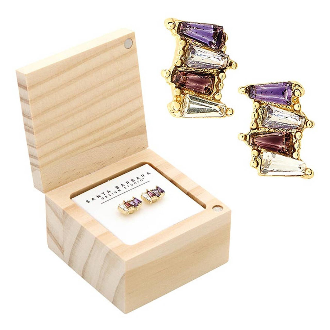 Treasure Box Earrings - Lavender