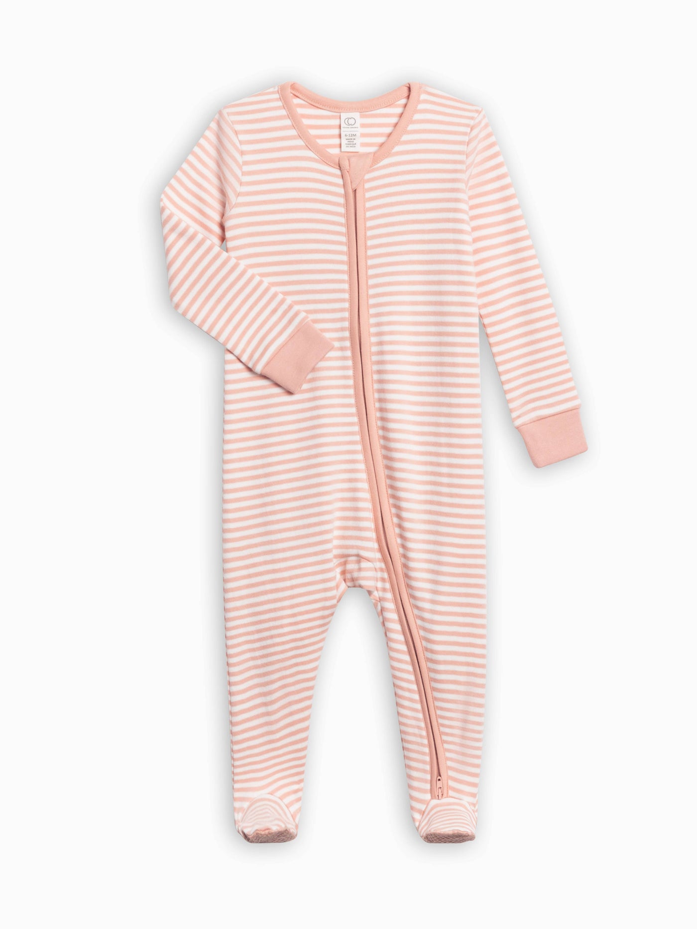 Organic Baby Peyton Zipper Sleeper - Blush Stripe