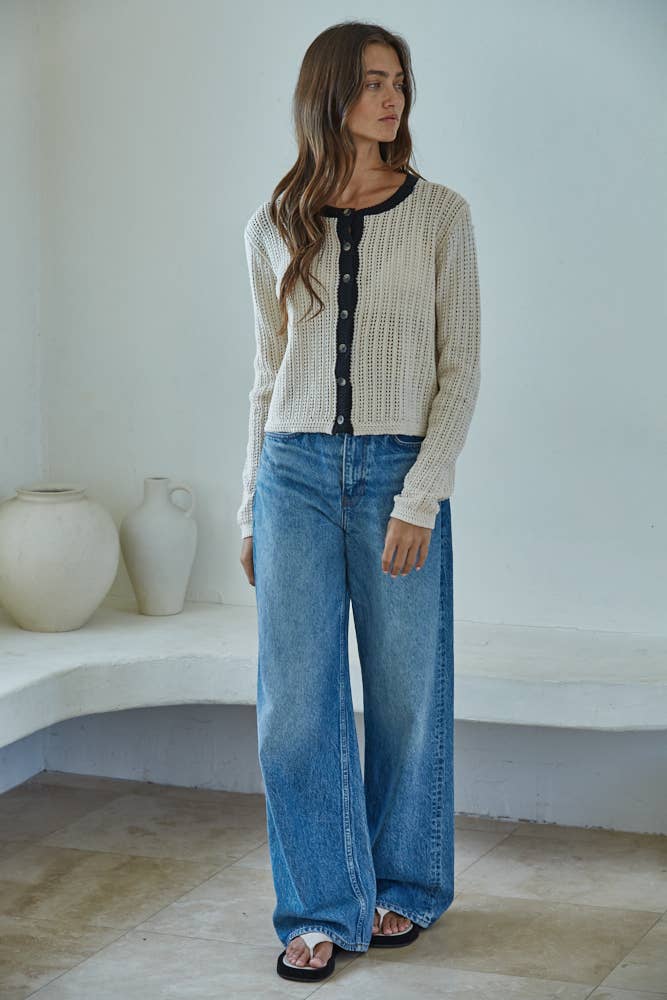 Cropped Crochet Cardigan