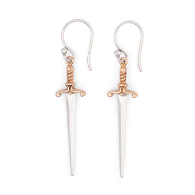 Sterling Silver Sword Dangle Earrings