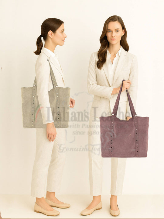 Vircina Studded Suede Tote Bag