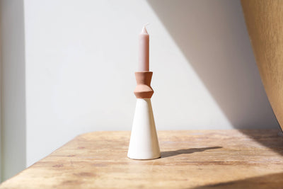 Lisa Angel White and Terracotta Candlestick Holder - Simple Good