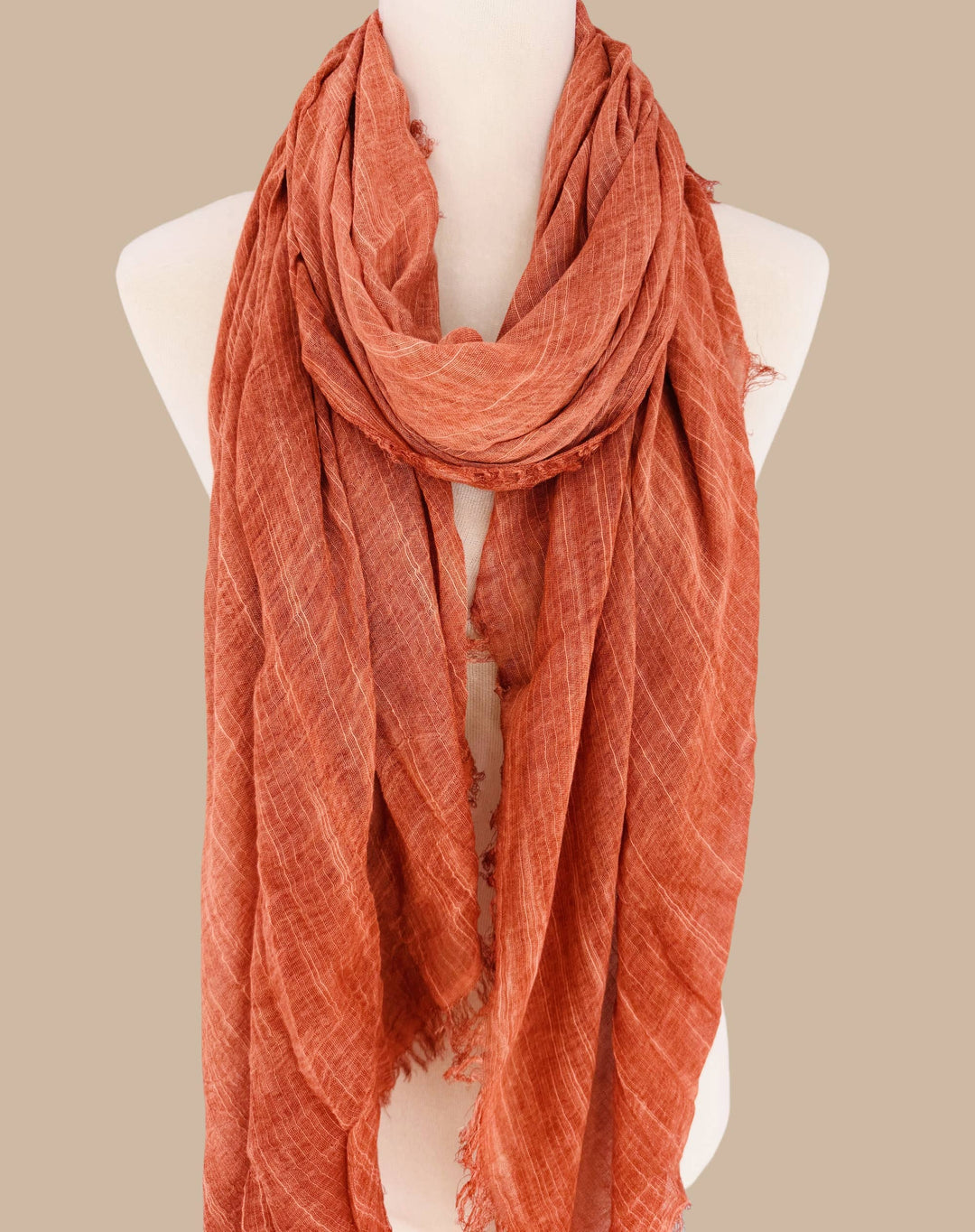 Stonewashed Solid Color Frayed Oversized Scarf