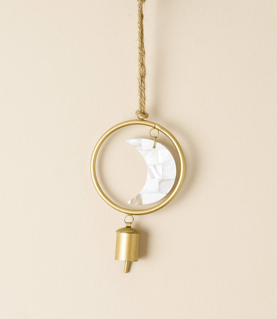 Chayana Small Moon Mother of Pearl Wind Chime - Handmade