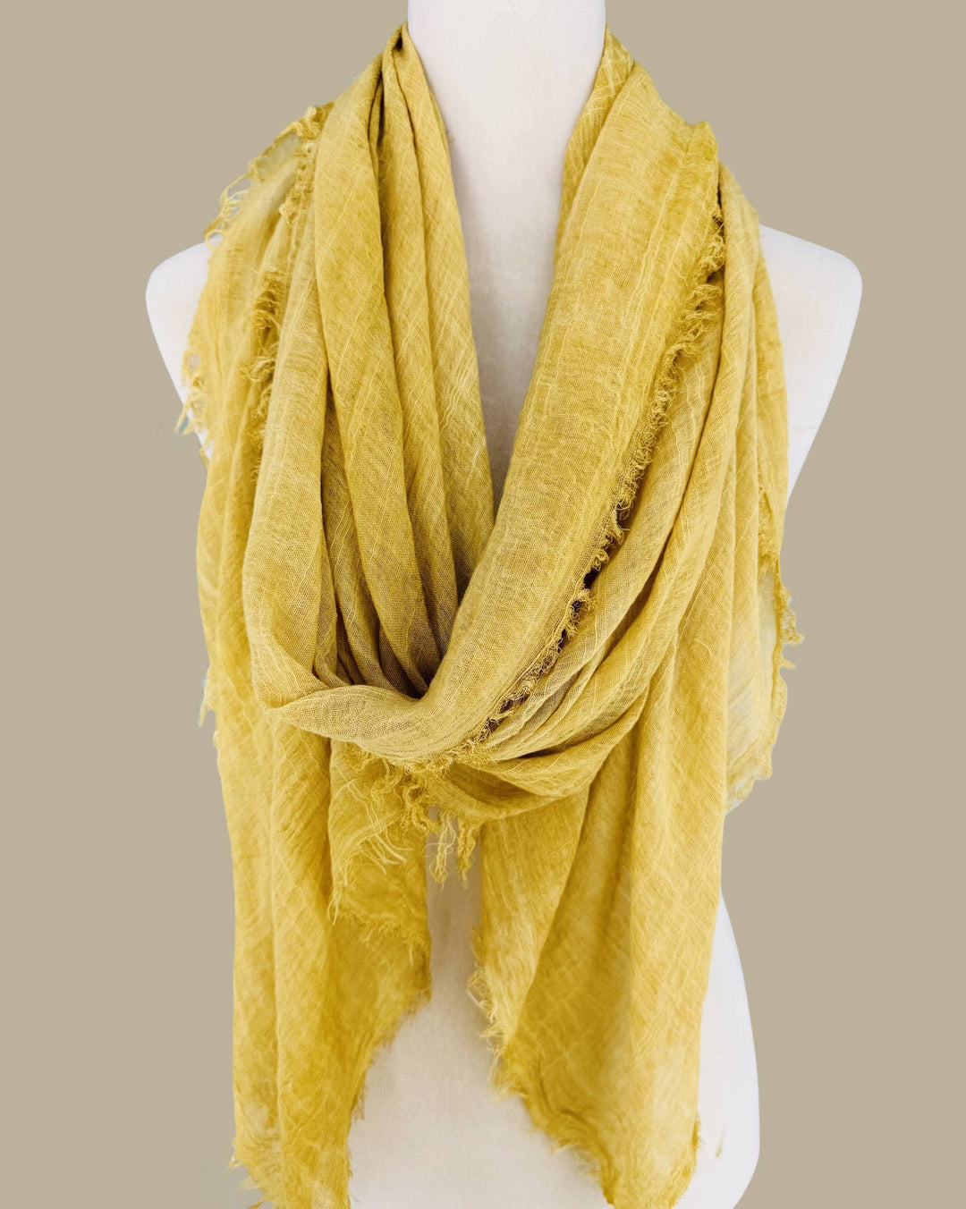 Stonewashed Solid Color Frayed Oversized Scarf