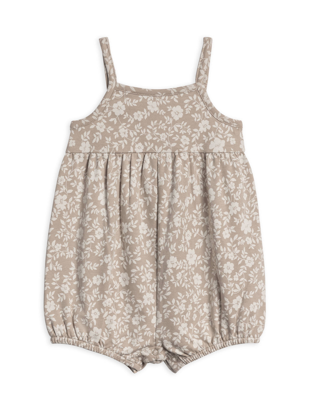 Organic Baby Sosi Tank Romper - Nicola Floral / Beige