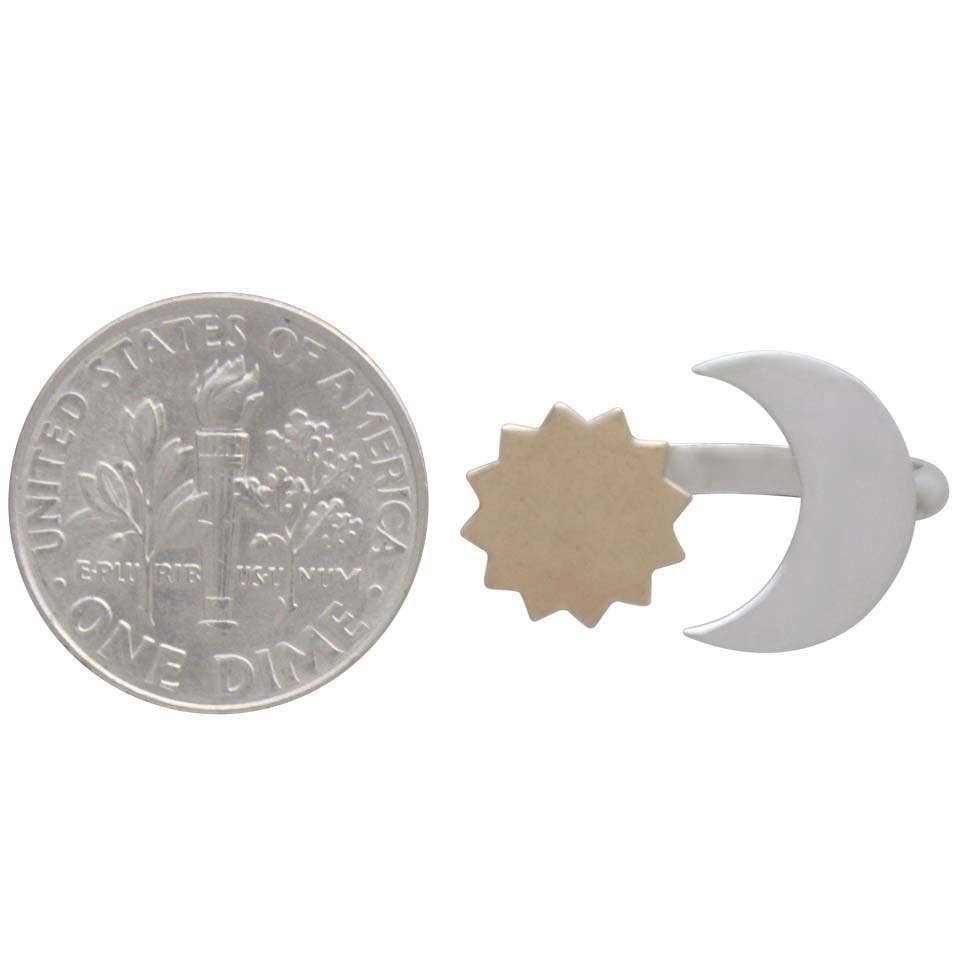 Mixed Metal Sun & Moon Adjustable Ring