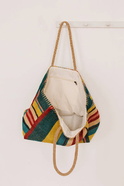 Carmen Lined Striped Tote