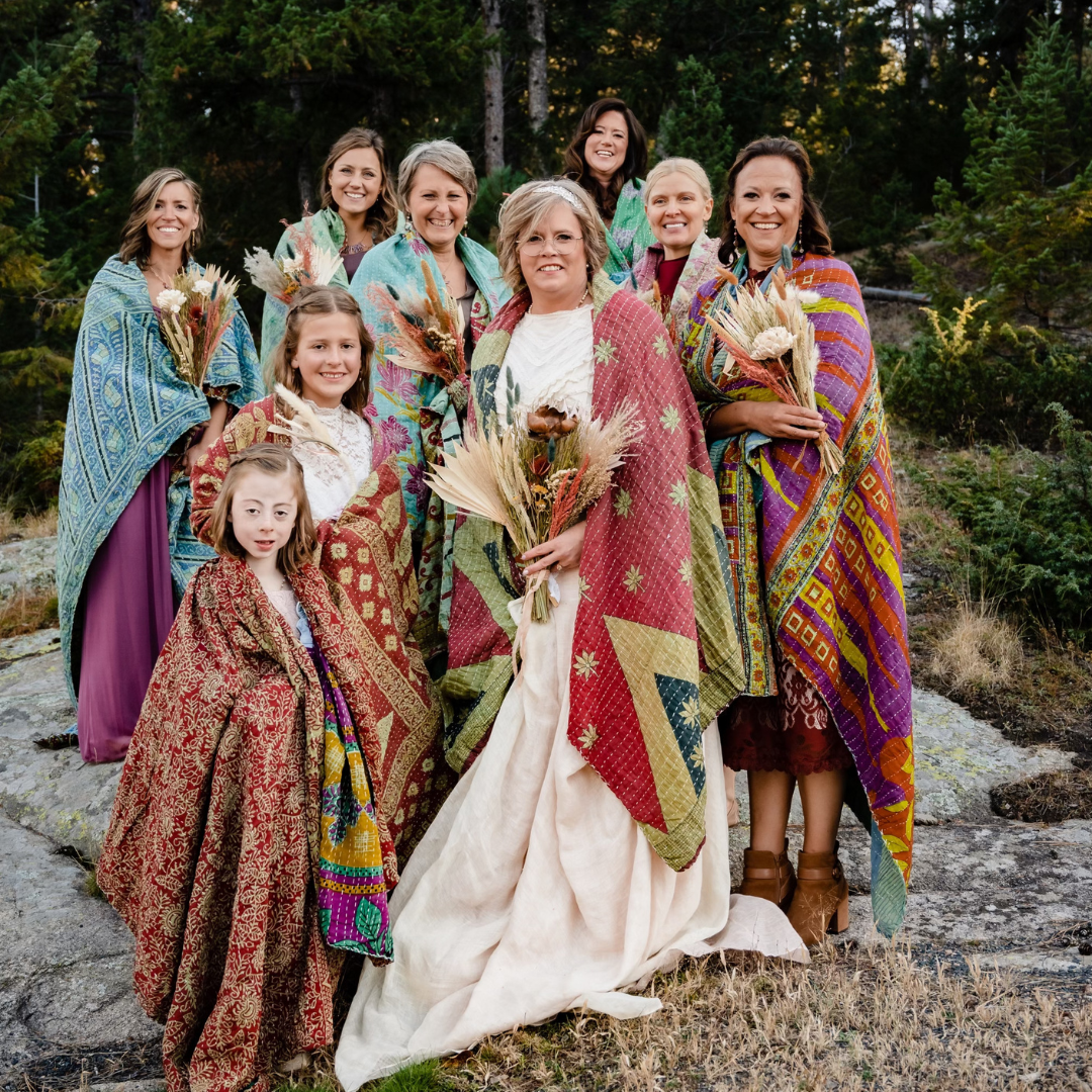 Kantha Quilt Made From Recycled Saris