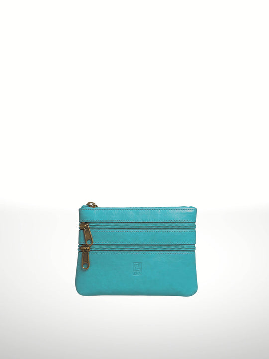 Italian Leather Double Zipper Wallet
