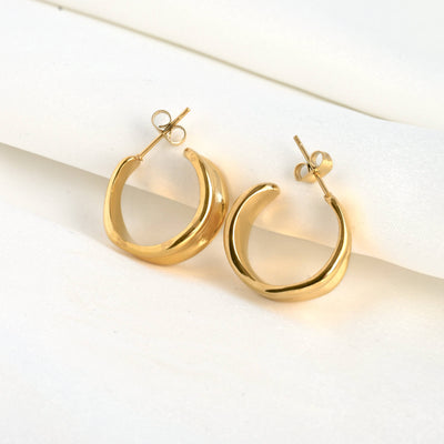 Vintage Wide Sculptural Hoops