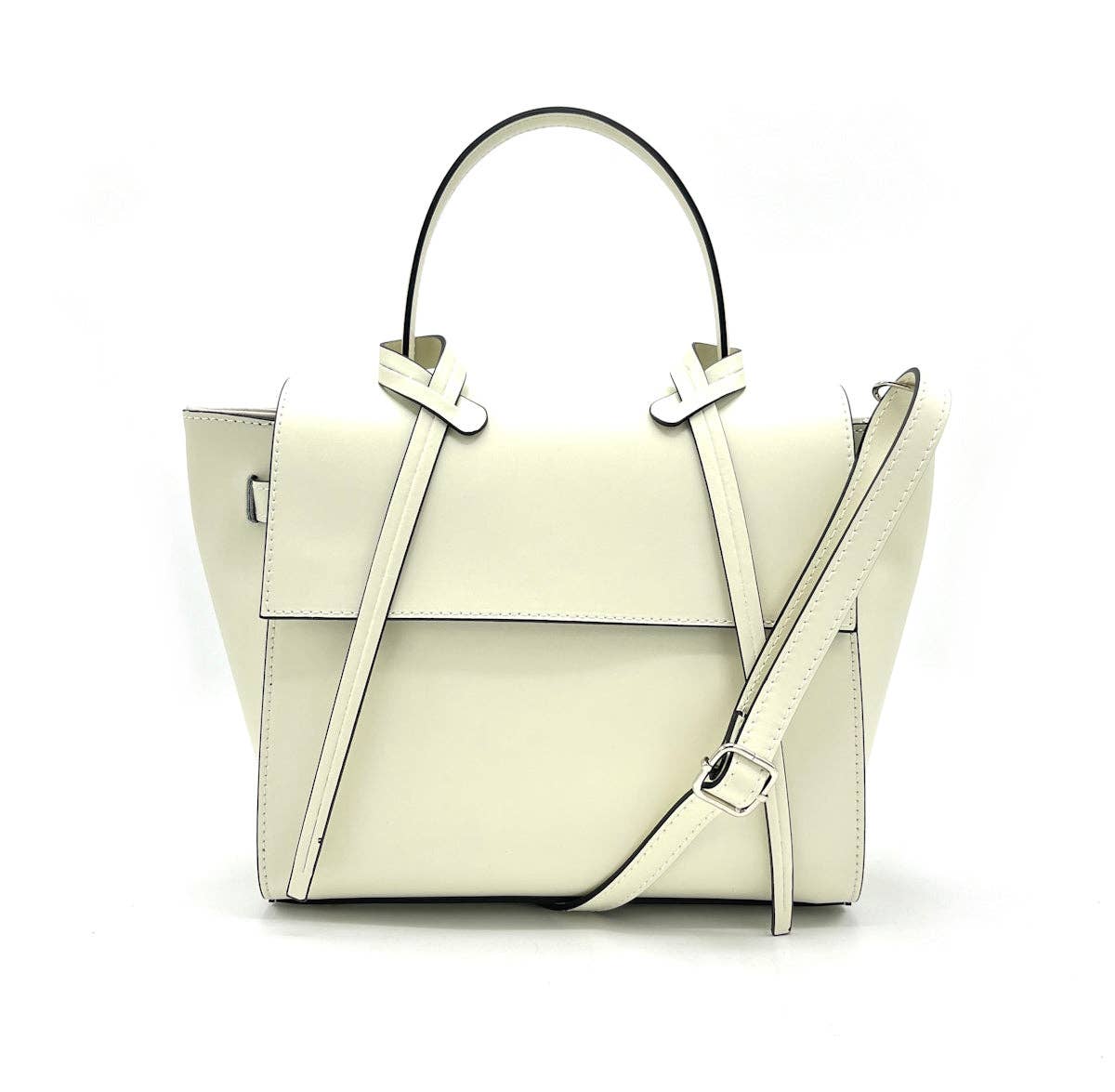 Italian Off White Leather Shoulder Bag
