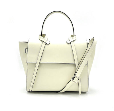 Italian Off White Leather Shoulder Bag