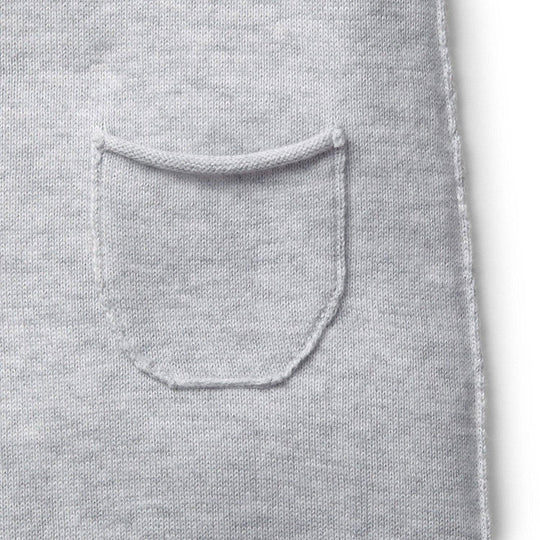 Gray Raglan Knit Romper
