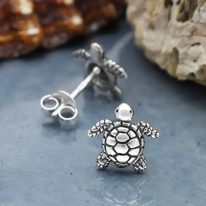 Sterling Turtle Earrings