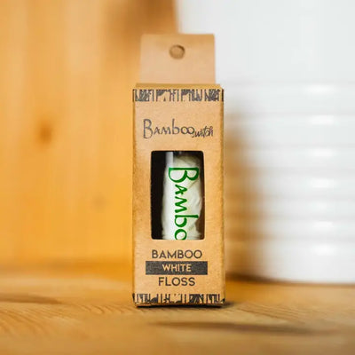 Bamboo Dental Floss in Glass Case