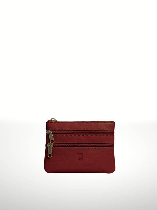 Italian Leather Double Zipper Wallet
