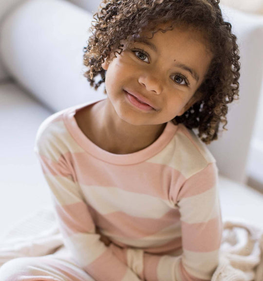 Pink Sand Rugby Stripe Organic Cotton Sleep & Play