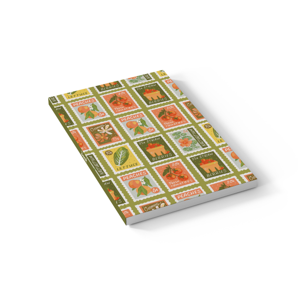 Garden Stamps  Soft Touch Classic Layflat Notebook Journal