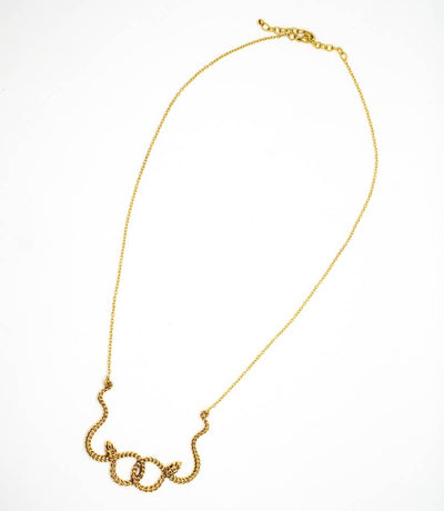 Baizaar Brass Entwined Snake Necklace - Simple Good