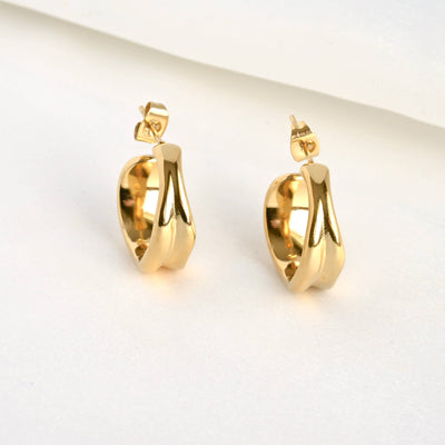 Vintage Wide Sculptural Hoops
