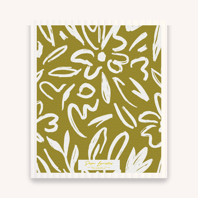 Earthy Florals Olive Dish Cloth