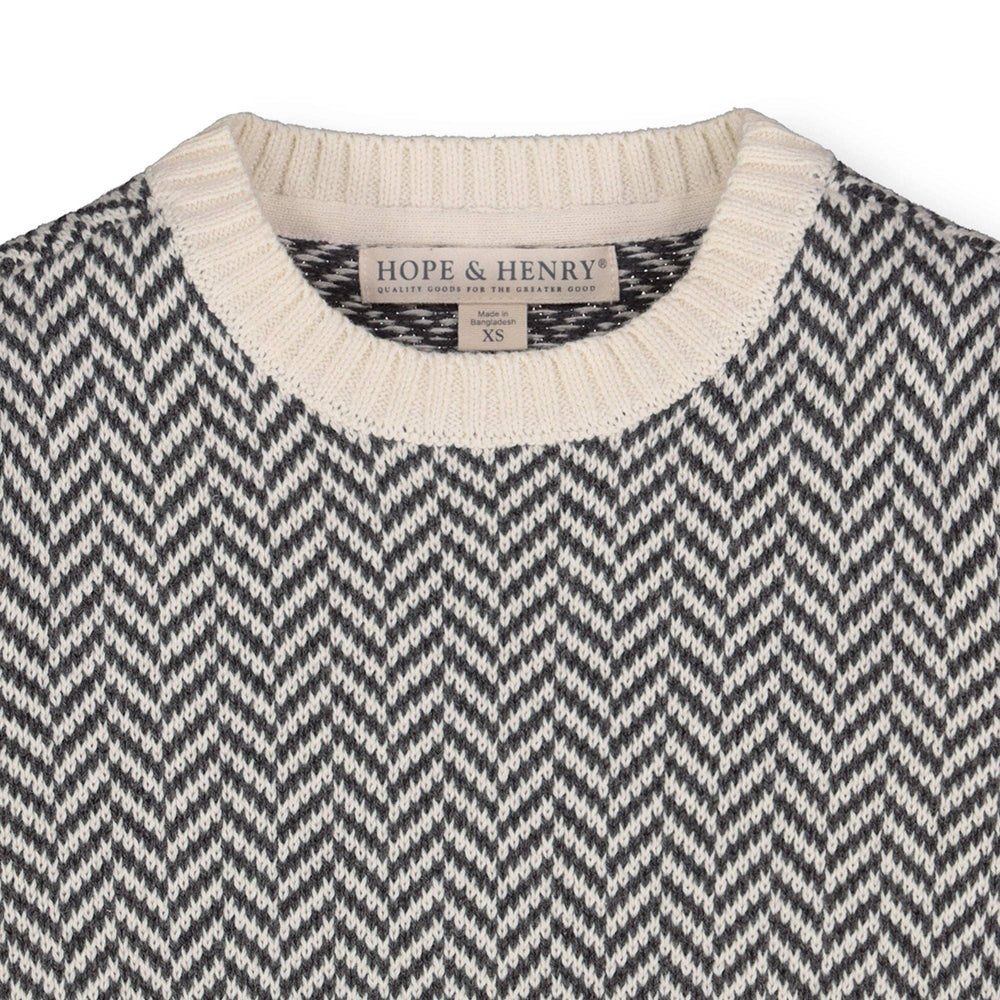 Crewneck Pullover Organic Sweater with Elbow Patches