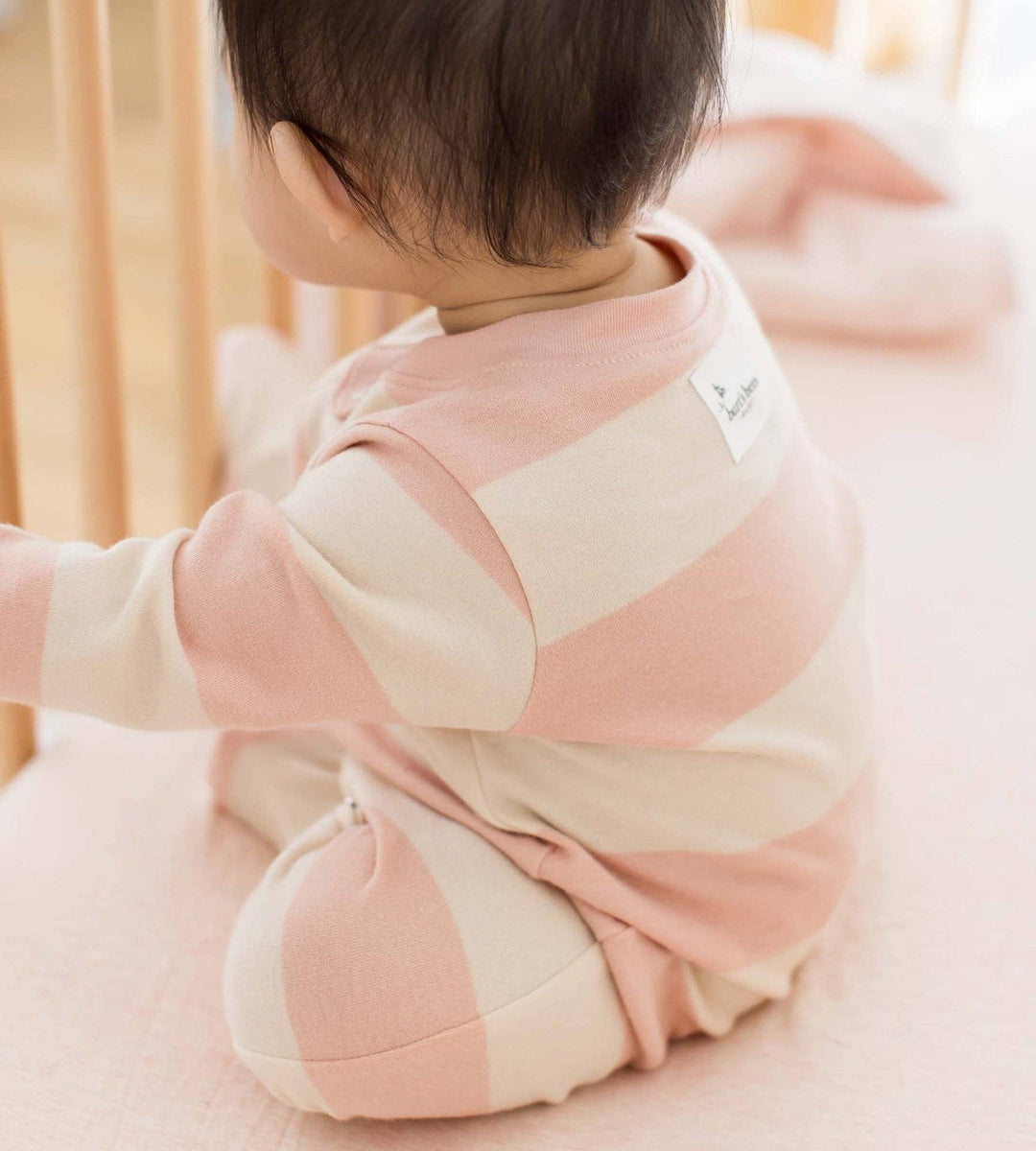 Pink Sand Rugby Stripe Organic Cotton Sleep & Play